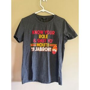 Sheshow Know Your Role Shut Yo Mouth Ya Jabroni Graphic Tee Charcoal Grey Medium